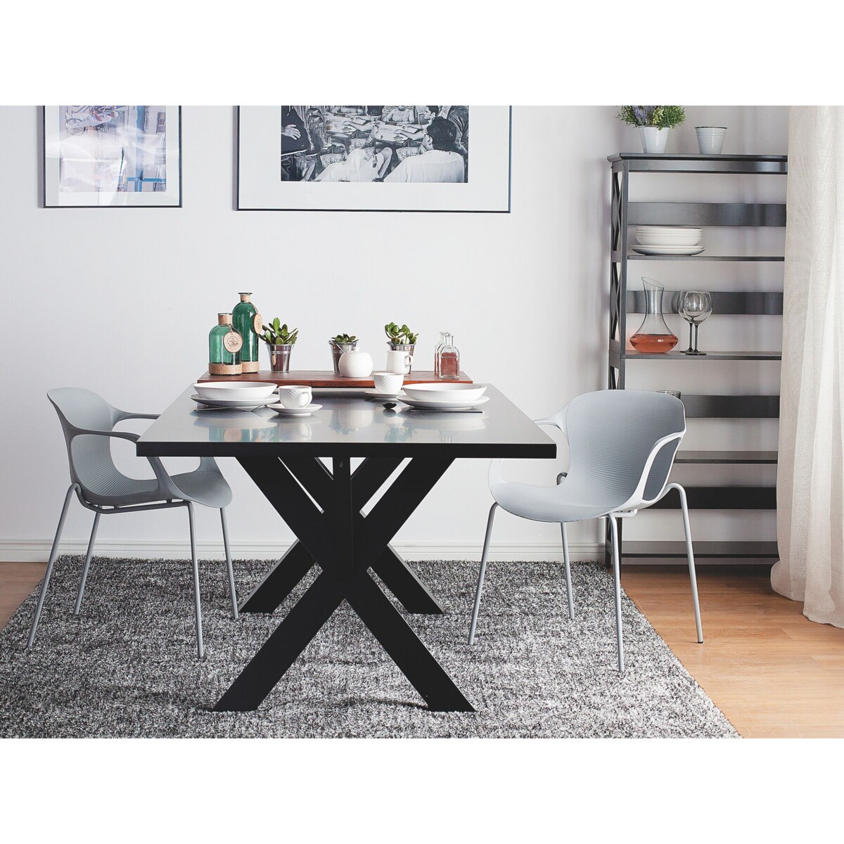 Zestaw 2 krzeseł do jadalni szary ELBERT