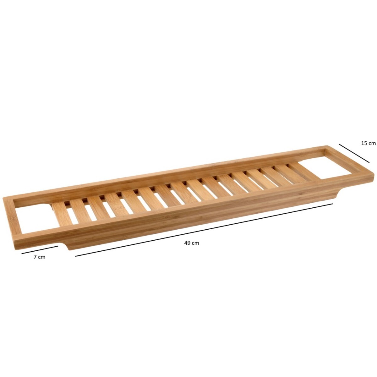 Półka łazienkowa na wannę BAMBOO SPA, długość 64 cm