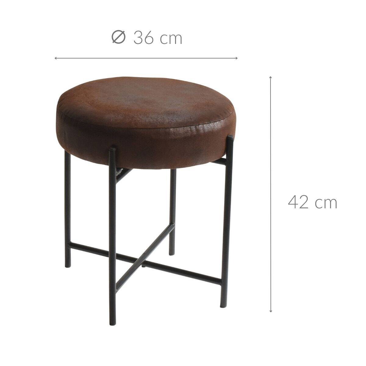 Taboret okrągły z metalowym stelażem, Ø 36 cm