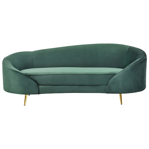 Sofa dla 2 osób SAVAR Welur Szmaragdowy