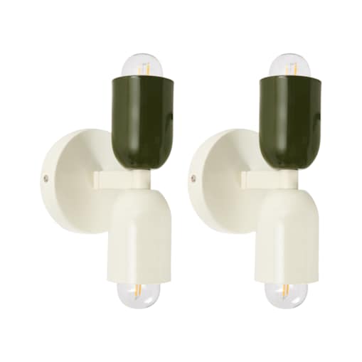Zestaw 2 lamp ściennych TOPI Metal Złamana biel