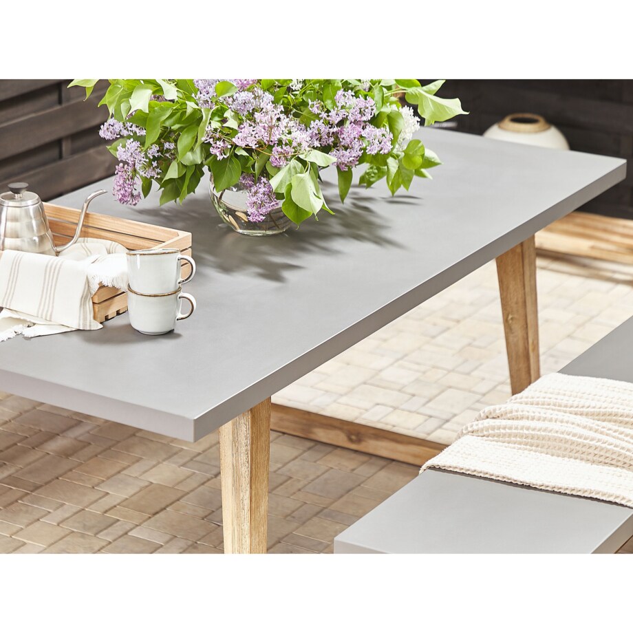 Stół ogrodowy betonowy 180 x 90 cm szary ORIA