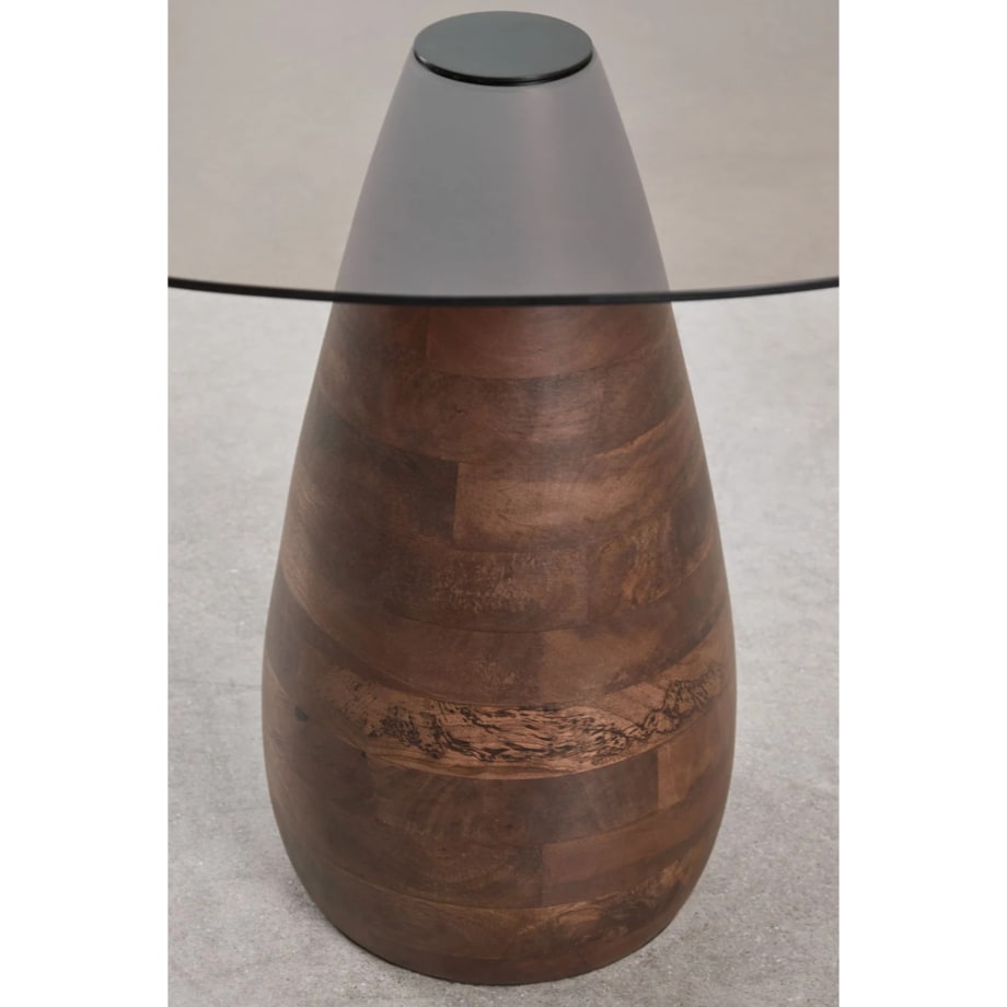 Komplet dwóch stolików z drewna mango i hartowanego szkła Mariana