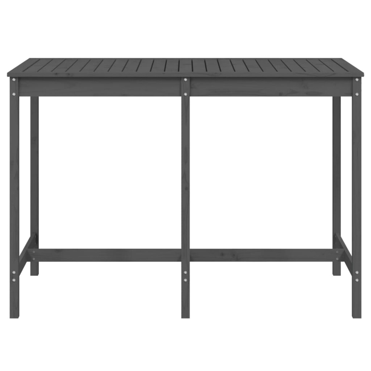 vidaXL Stolik ogrodowy, szary, 159,5x82,5x110 cm, lite drewno sosnowe