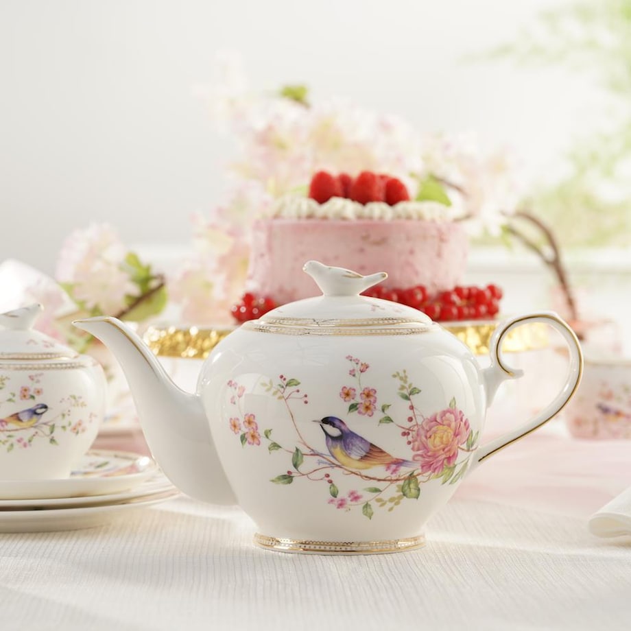 VILLA ITALIA Serwis do herbaty na 6 osób porcelanowy Zestaw prezentowy BEL FIORE