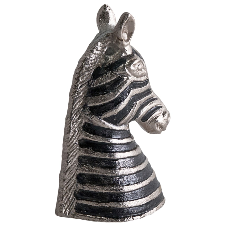 Figurka dekoracyjna Zebra ZAGORA Metal Czarny/ srebrny