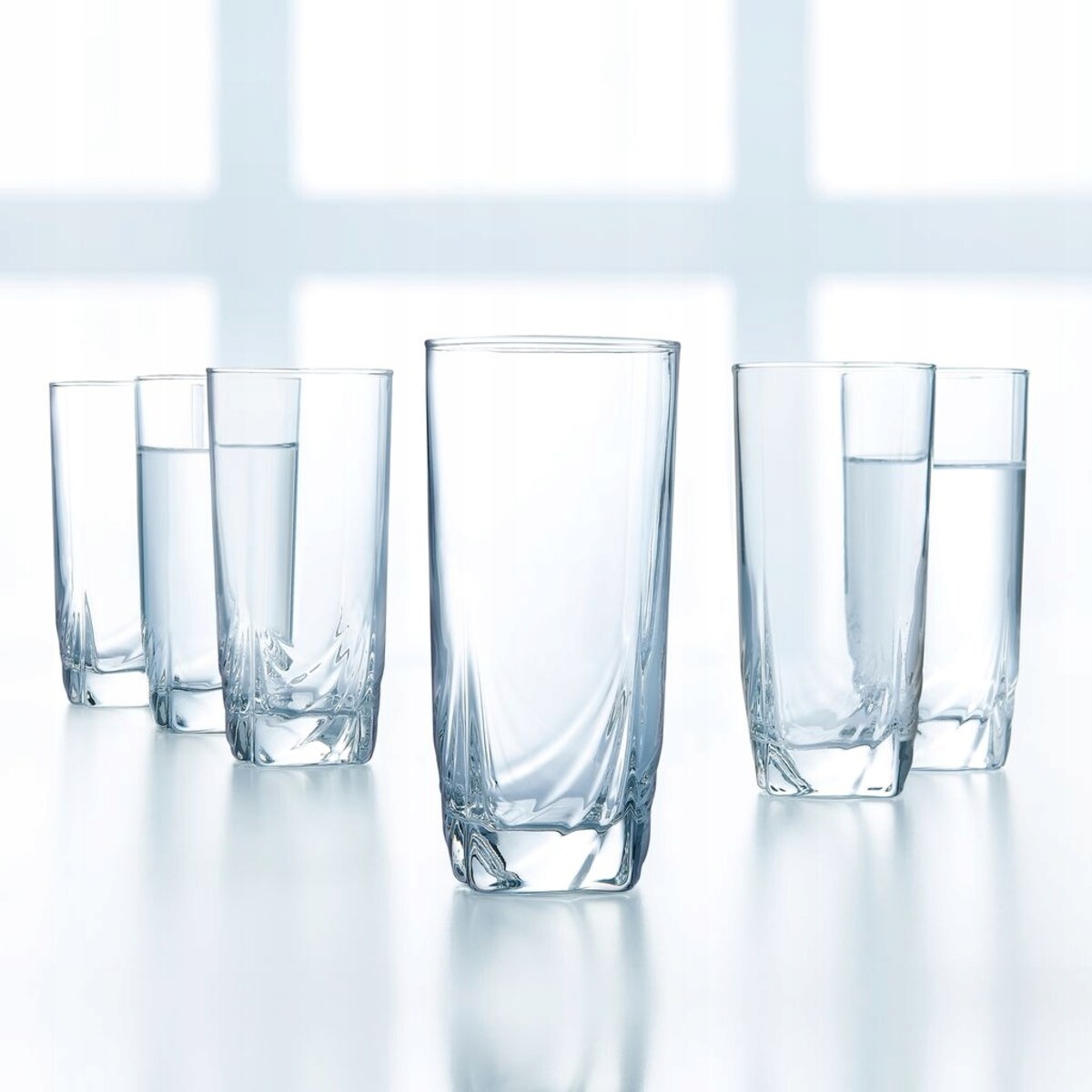 SZKLANKI NA NAPOJE DRINKI 6 x 330 ml LUMINARC wysokie zdobione długie