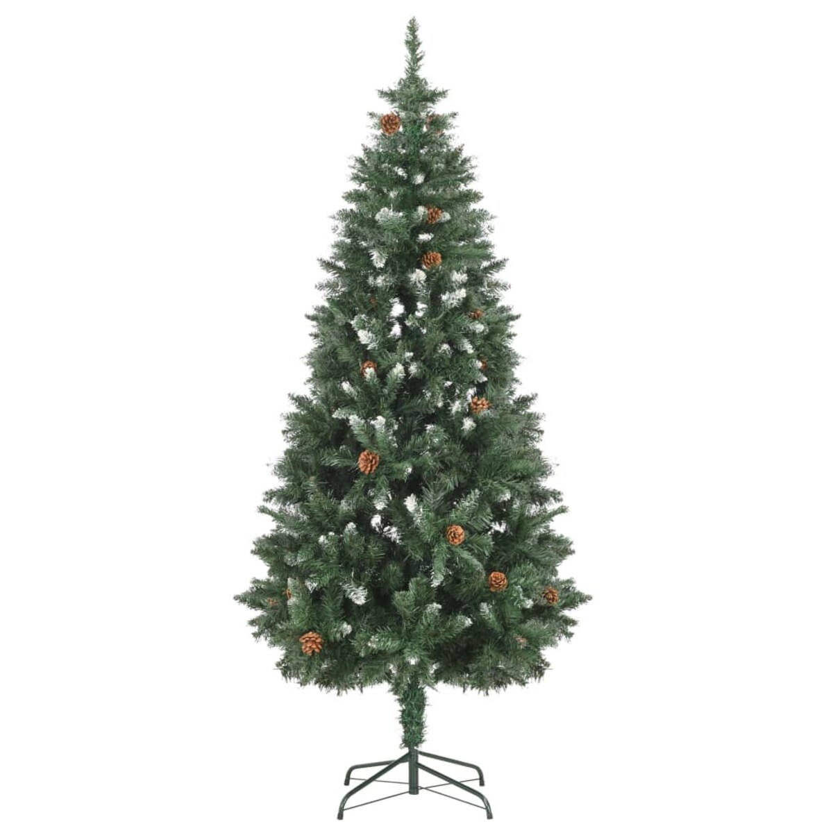 vidaXL Sztuczna choinka z lampkami i szyszkami, 180 cm
