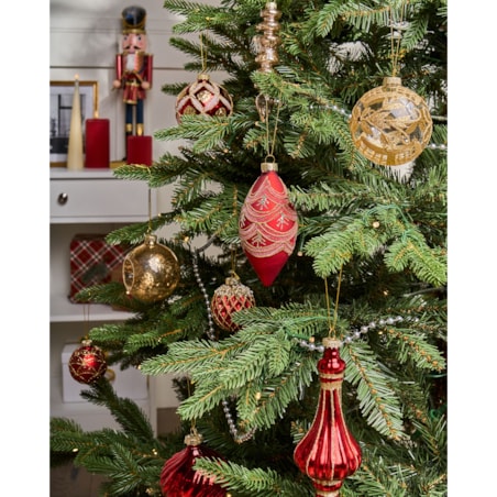 Zestaw 50 bombek SPARKLE Szkło Czerwony/ złoty