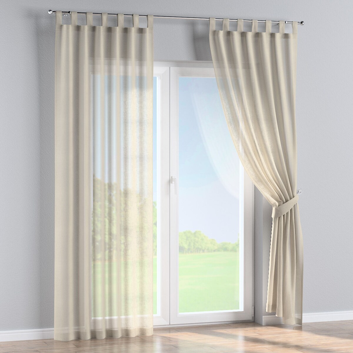 Zasłona na szelkach 1 szt. 130x260 prześwitujący beżowy