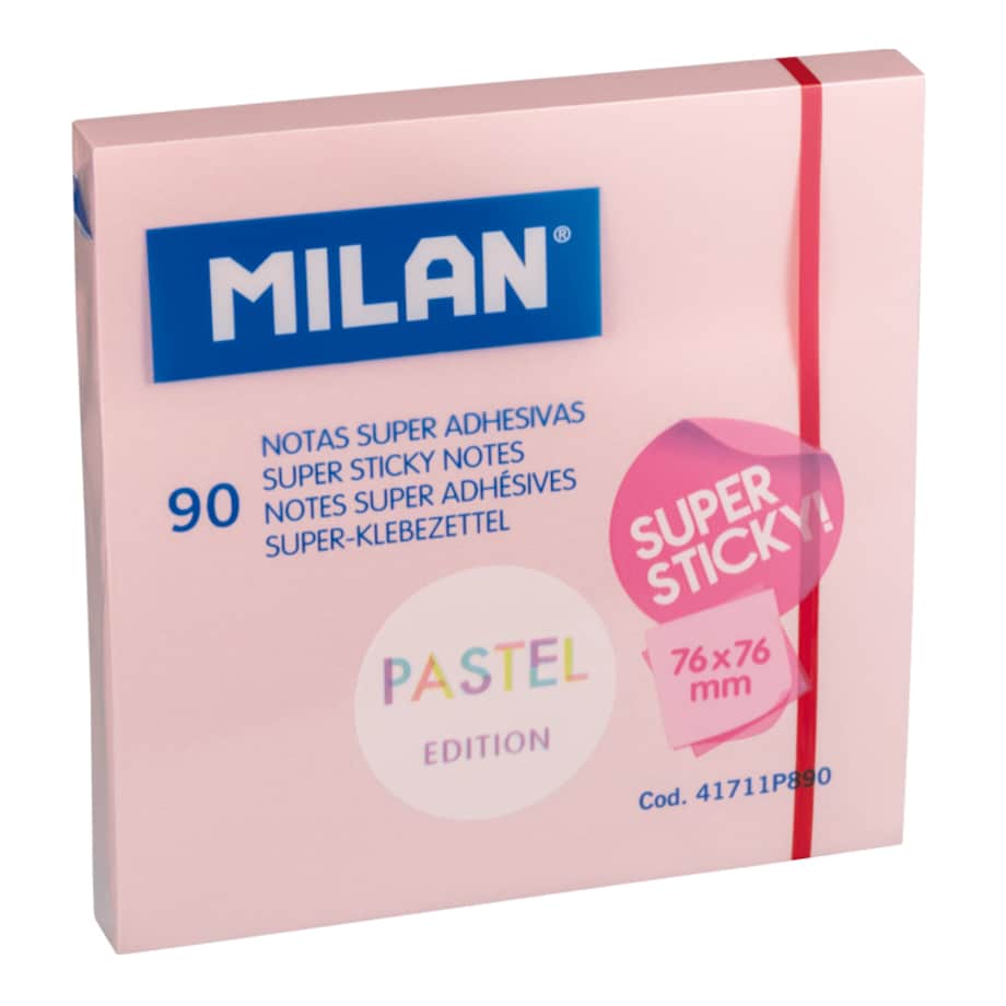 Karteczki samoprzylepne SUPER STICKY PASTEL 76x76, op. 90 szt., róż