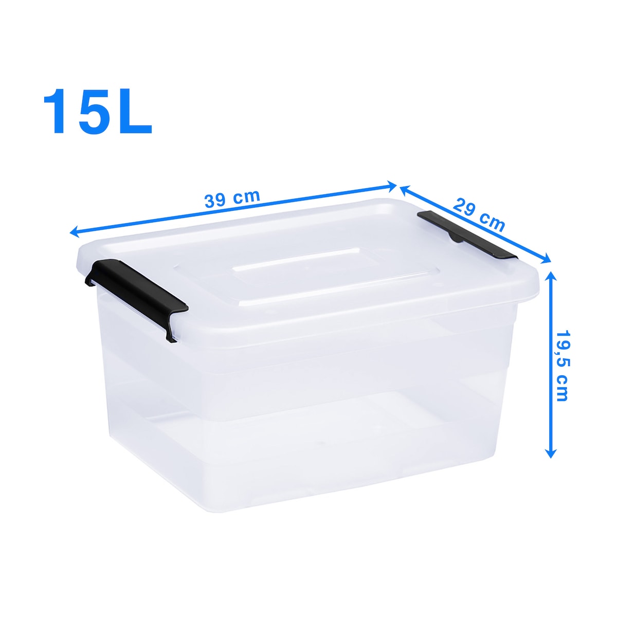 Pojemnik Plastikowy Pudełko 15 L Do Przechowywania Transparentne