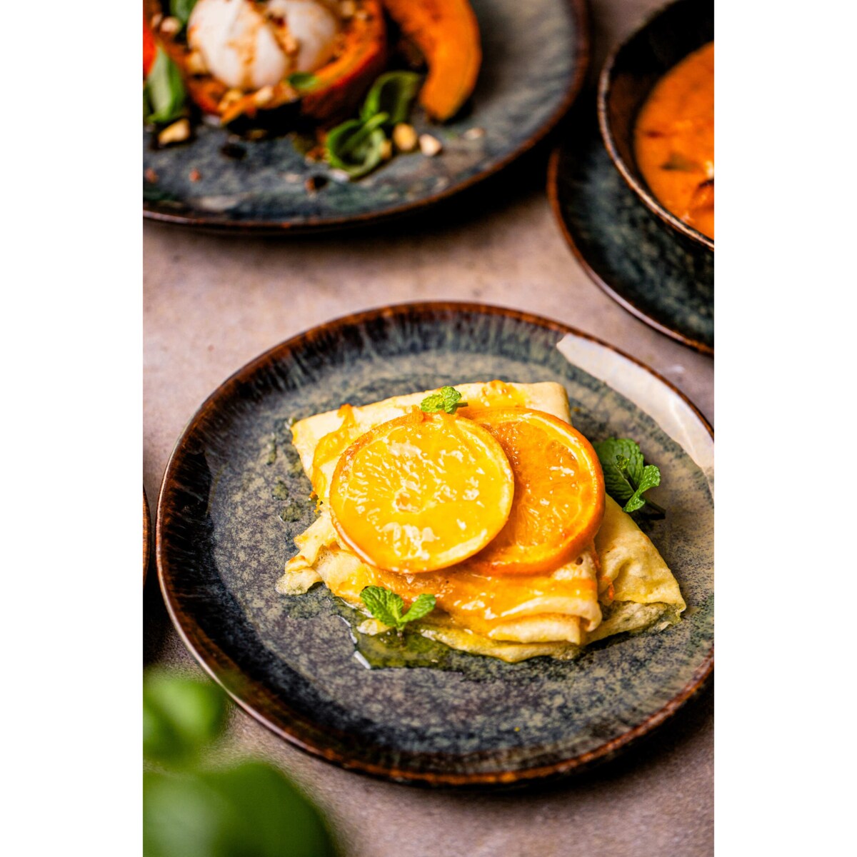 Serwis obiadowy Kasai żółto-zielony na 12 osób 36 szt. Nowoczesny Do zmywarki Komplet talerzy