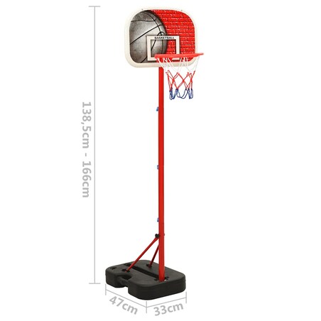 vidaXL Zestaw do koszykówki, regulowany w zakresie 138,5-166 cm