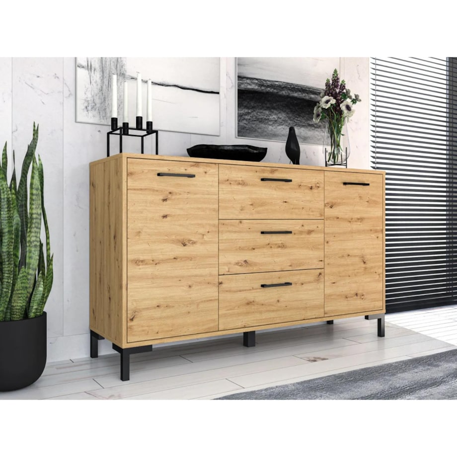 Komoda NIKOLA 140 2D3S dąb artisan