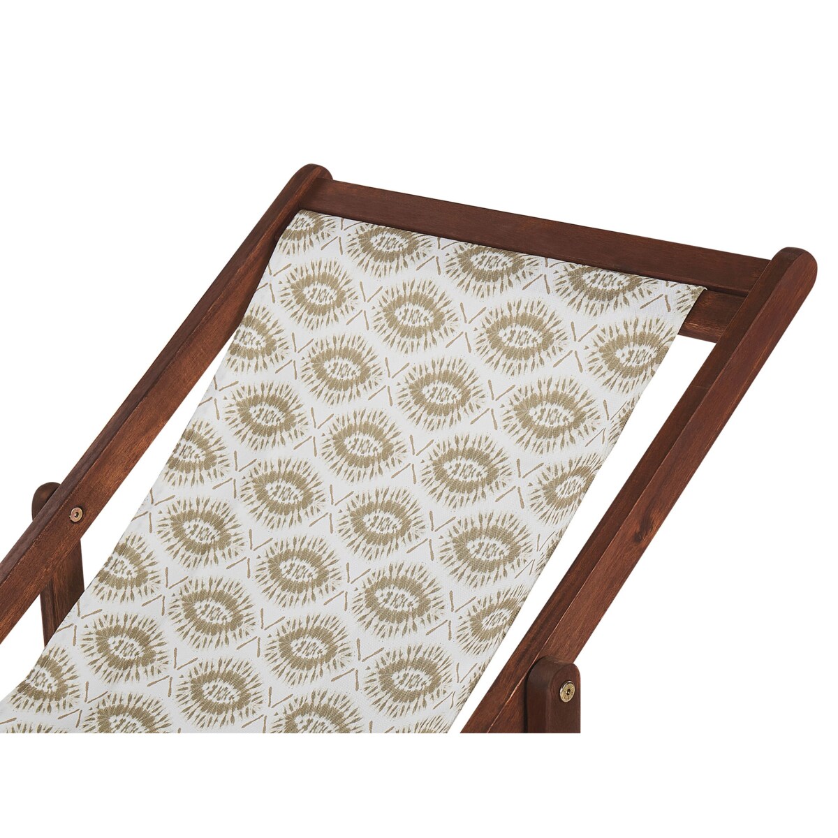 Zestaw 2 leżaków ogrodowych ciemne drewno akacjowe beżowy ANZIO