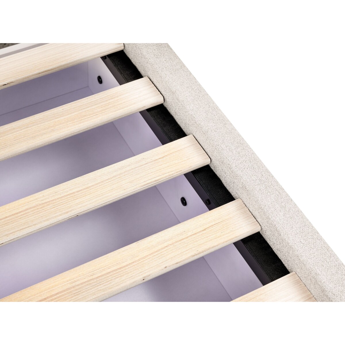 Łóżko z szufladami bez zagłówka PRADES 140 x 200 cm Jasnobeżowy