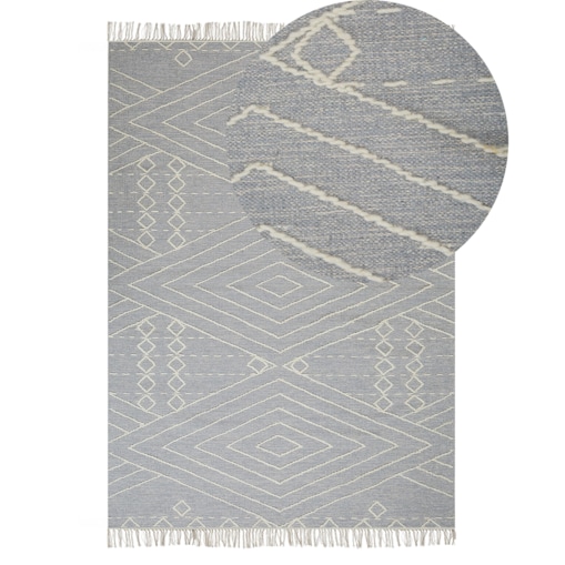 Dywan bawełniany 140 x 200 cm biało-szary KHENIFRA