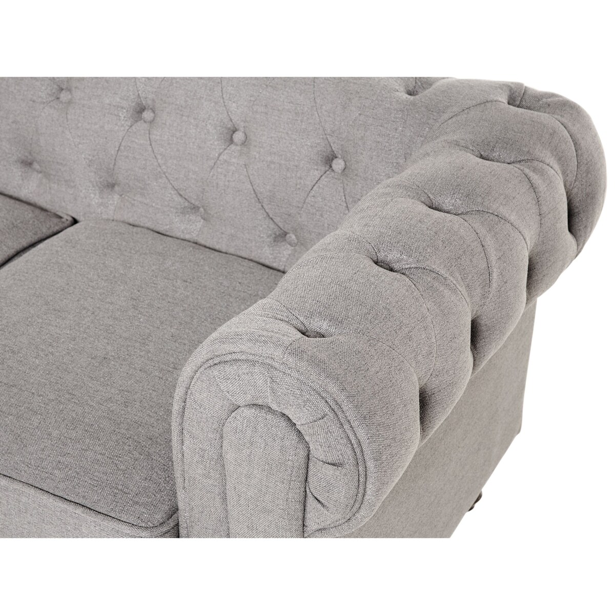 Sofa 3-osobowa jasnoszara CHESTERFIELD