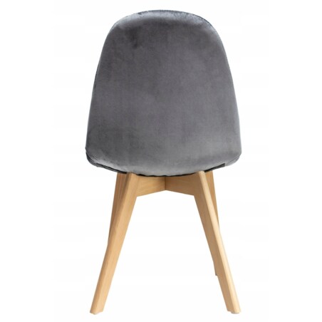 KRZESŁO skandynawskie TAPICEROWANE pikowane do kuchni salonu jadalni szare