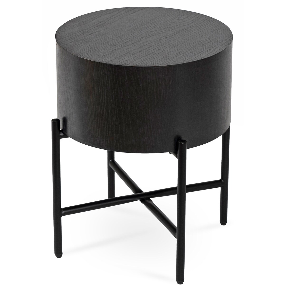 Stolik Kawowy Okrągły Mały Loft Ława Do Salonu Sypialni Czarna CEVES