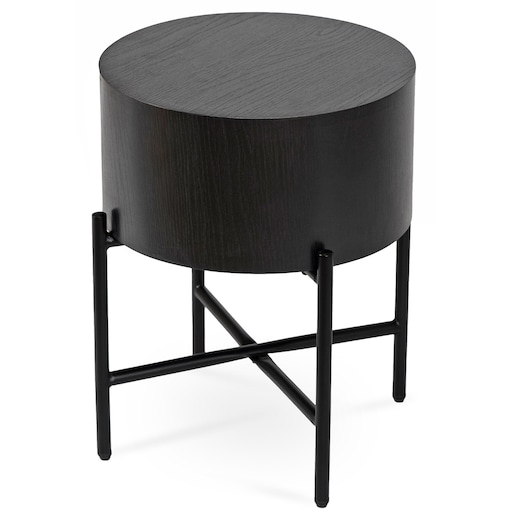 Stolik Kawowy Okrągły Mały Loft Ława Do Salonu Sypialni Czarna CEVES