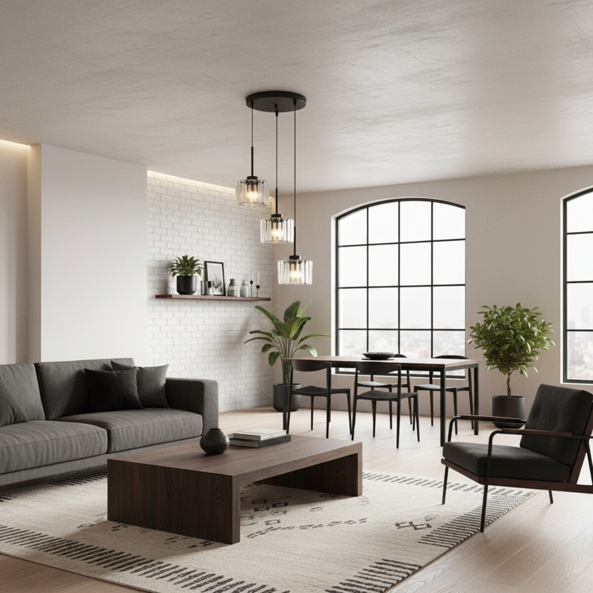 lampa wisząca kaskadowa 3 punktowa edylit do salonu