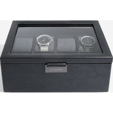 Pudełko na zegarki Stackers ośmiokomorowe czarne