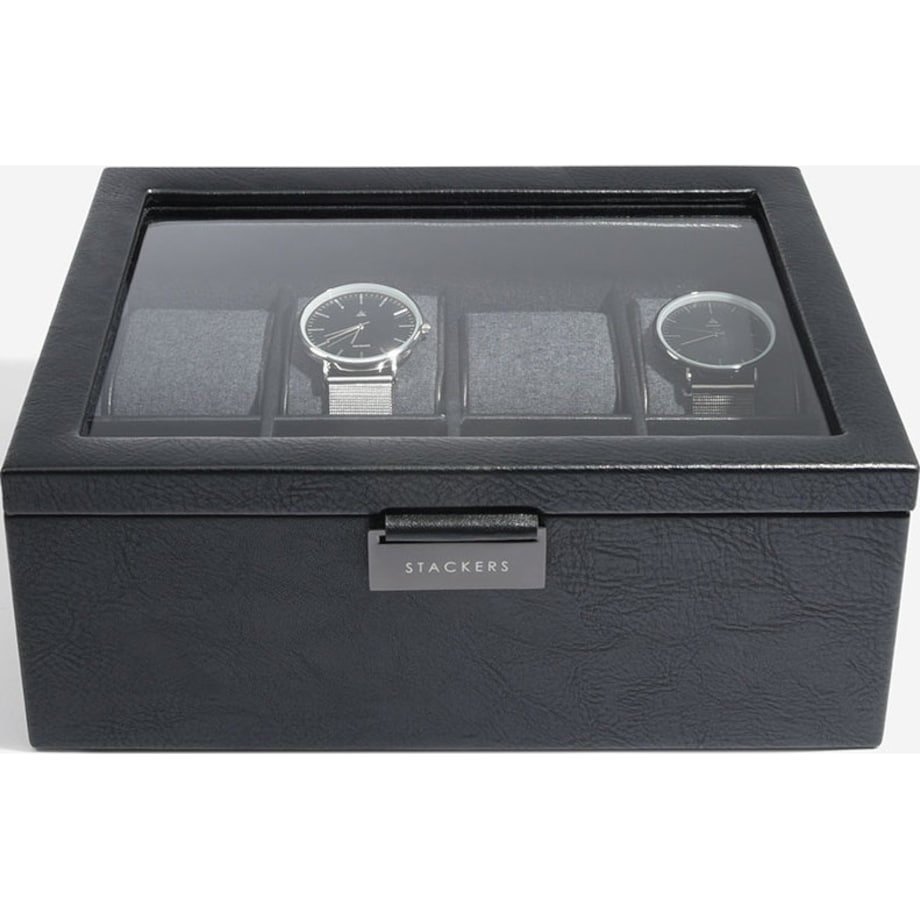 Pudełko na zegarki Stackers ośmiokomorowe czarne