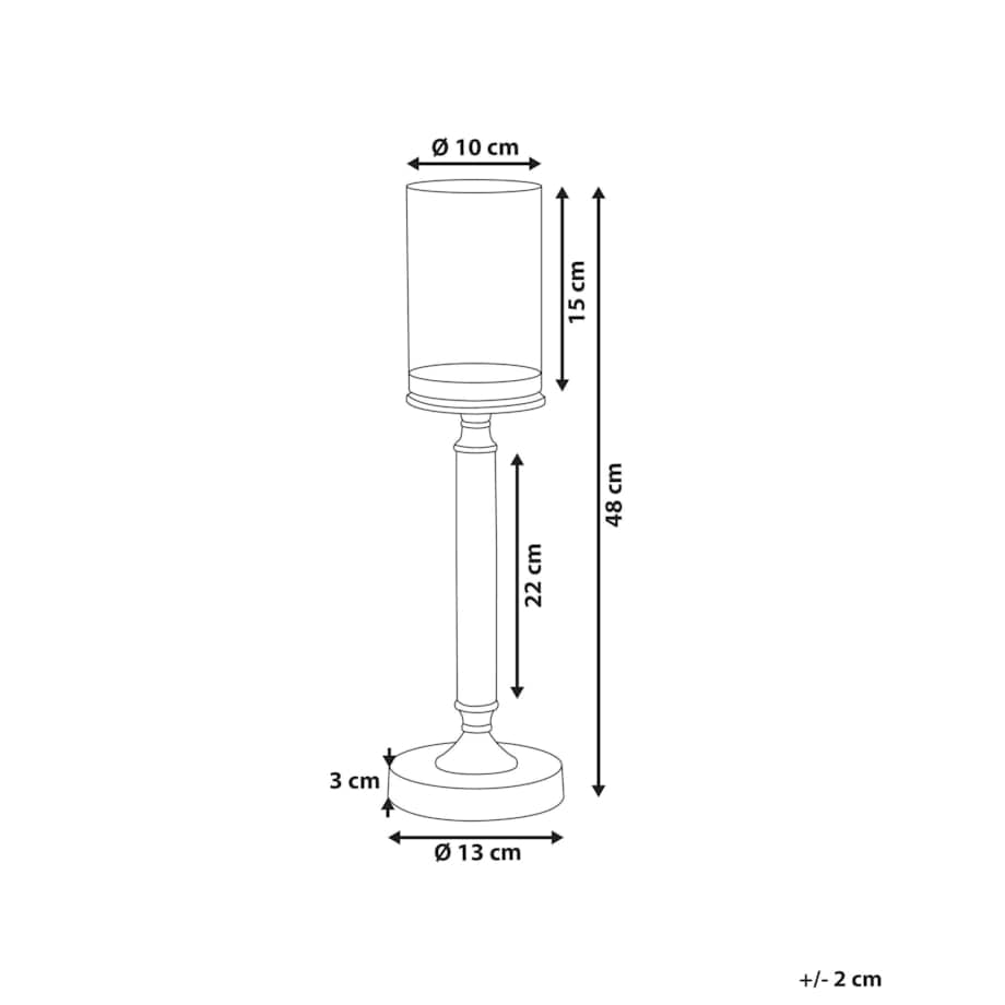Świecznik szklany 48 cm srebrny ABBEVILLE