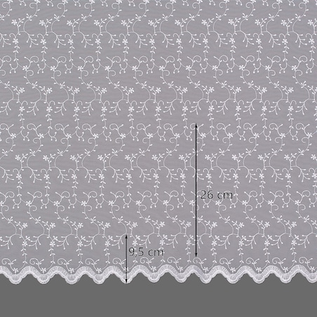 Firana na taśmie 300x245 biały ze wzorem