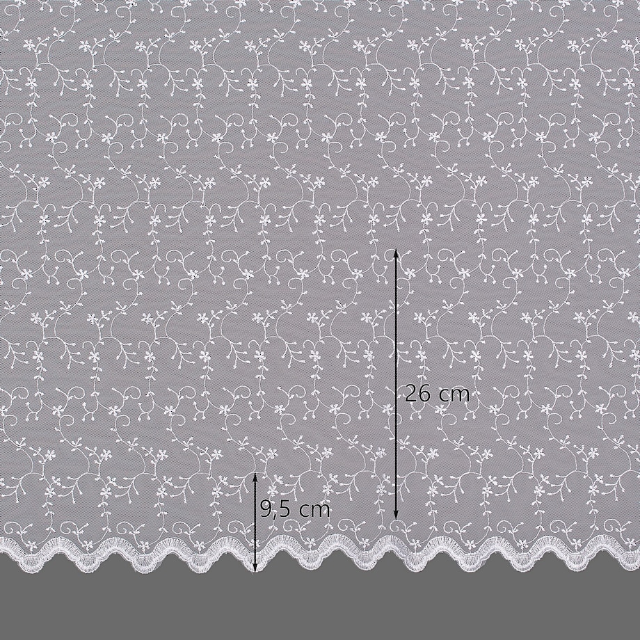 Firana na taśmie 300x245 biały ze wzorem