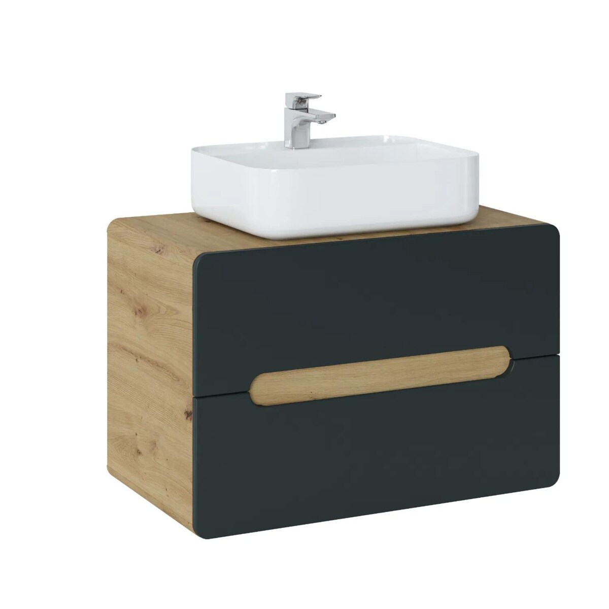 Szafka pod umywalkę ARUBA COSMOS 829 80 cm grafit/dąb