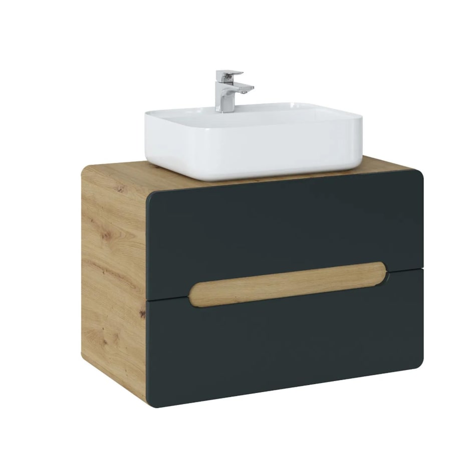 Szafka pod umywalkę ARUBA COSMOS 829 80 cm grafit/dąb