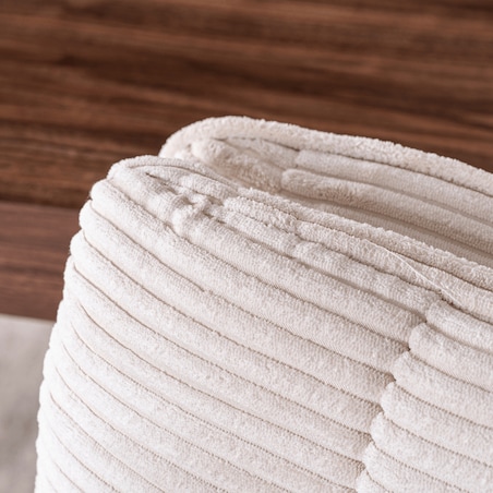 Krzesło Obrotowe Kubełkowe Tapicerowane Do Jadalni Sztruks Kremowy AKITA