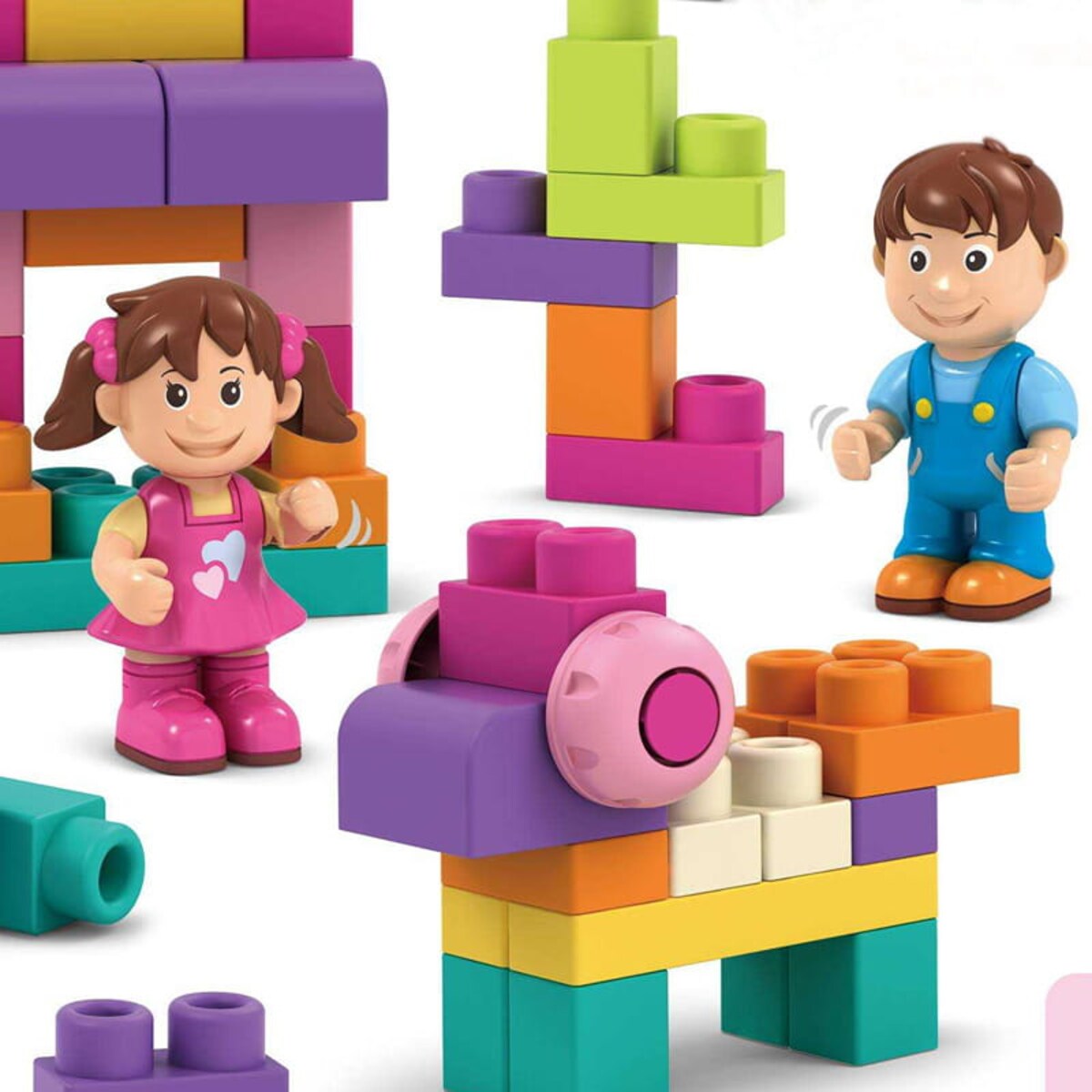 SOFT blocks + laleczki - miękkie klocki konstrukcyjne 62 elementy