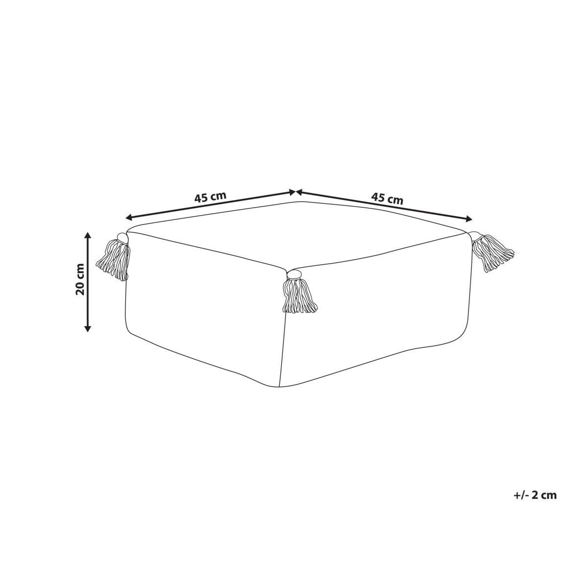 Poduszka podłogowa ASHTI Bawełna 45 x 45 x 20 cm Paski Czarno-biały