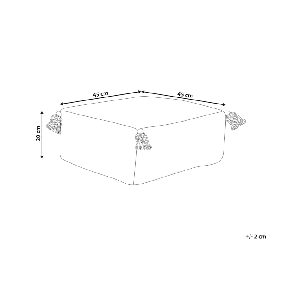 Poduszka podłogowa ASHTI Bawełna 45 x 45 x 20 cm Paski Czarno-biały