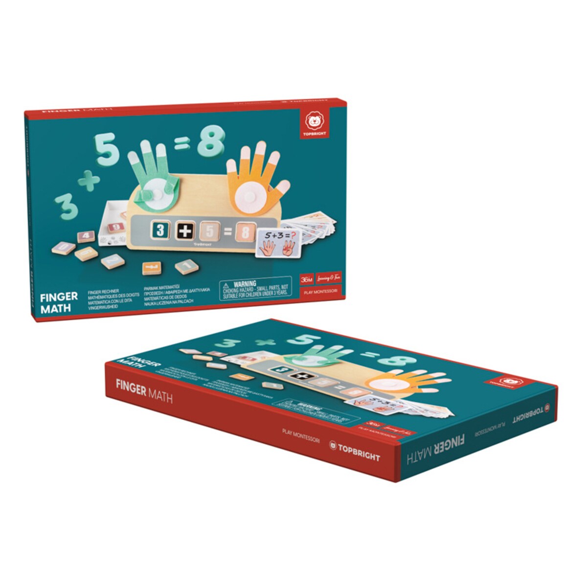 Drewniana zabawka edukacyjna dla dzieci - Nauka liczenia na palcach z zadaniami 36 mies.+ Top Bright