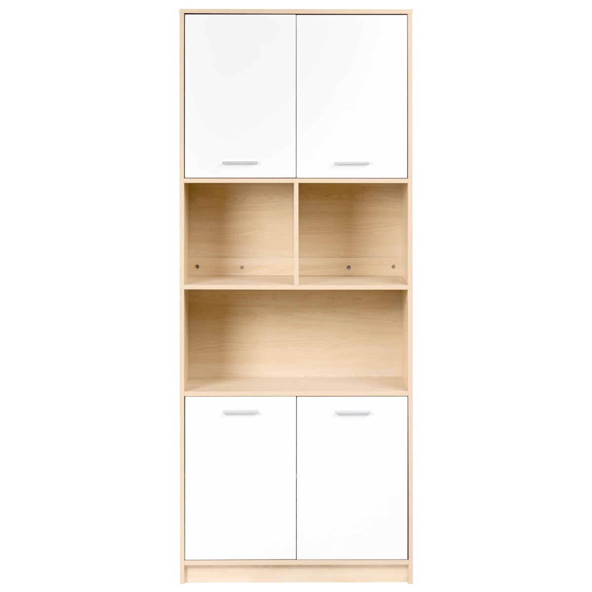 Regał 4-drzwiowy ZEHNA Jasny brąz/ biały