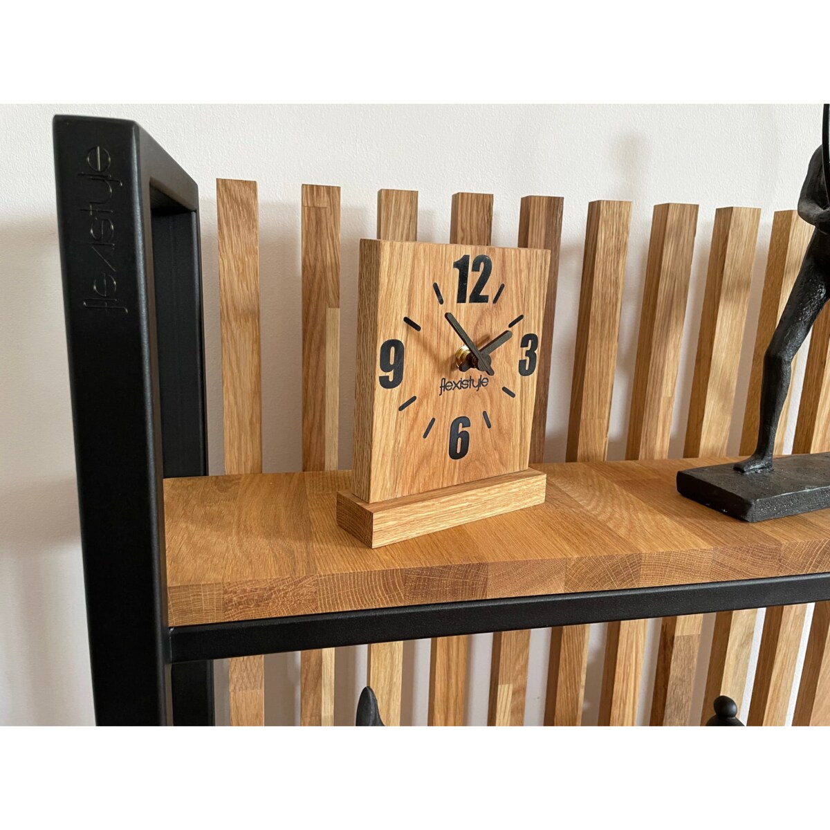 Zegar stojący czarny drewniany Square Oak