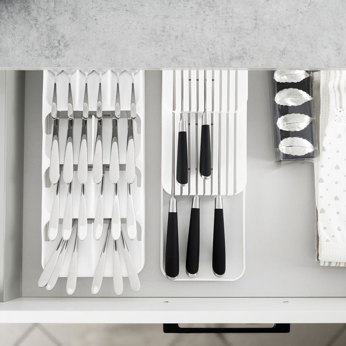 Organizer Wkład do Szuflady na sztućce Biały 39 x 17 x 5,5 cm