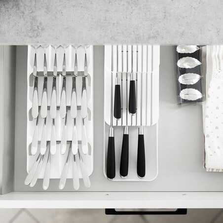 Organizer Wkład do Szuflady na sztućce Biały 39 x 17 x 5,5 cm