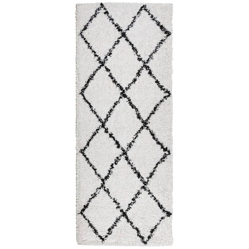 vidaXL Dywan z długim włosiem PAMPLONA, kremowo-czarny, 80x200 cm