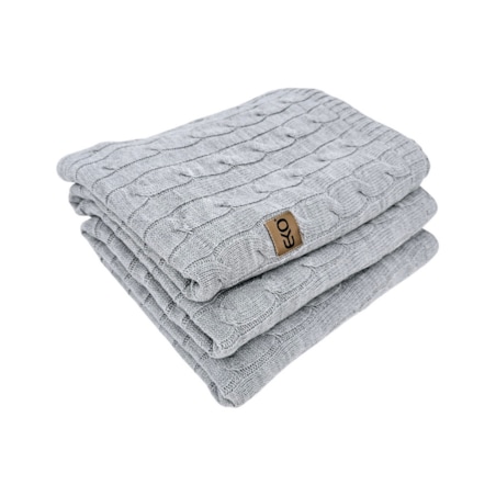 Koc dzianinowy kaszmir 200x220 cm – VERONA200 POPIEL