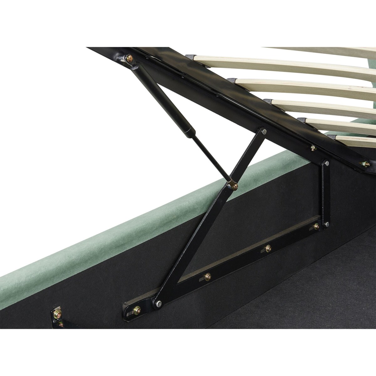 Łóżko z pojemnikiem welurowe 180 x 200 cm zielone BAJONNA