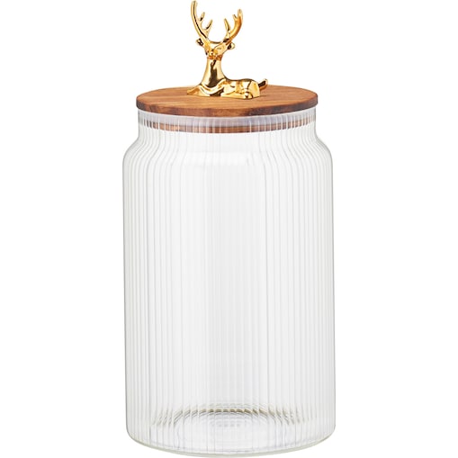 Pojemnik szklany z pokrywką z reniferem 1600 ml