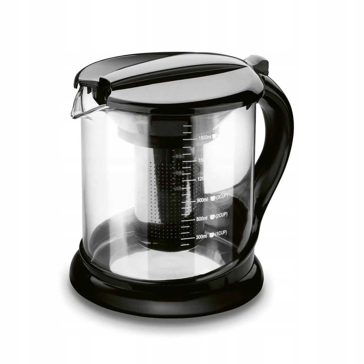 DZBANEK SZKLANY Z ZAPARZACZEM 1,8L na herbatę zioła napoje imbryk czajnik