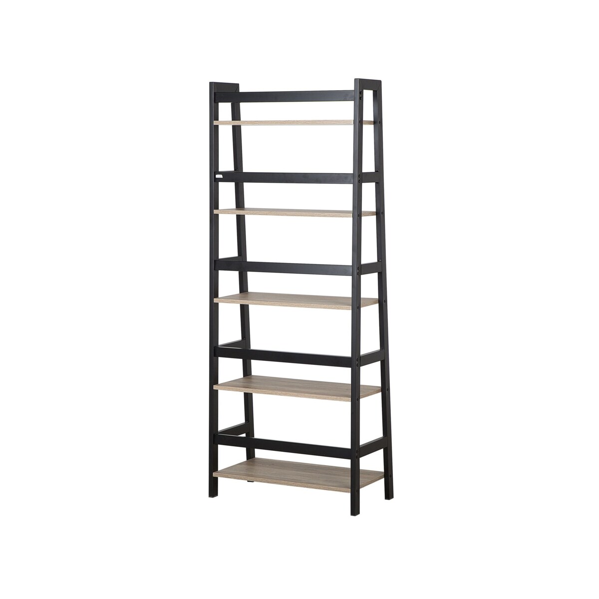 Regał 5 półek jasne drewno z czarnym CROYDON