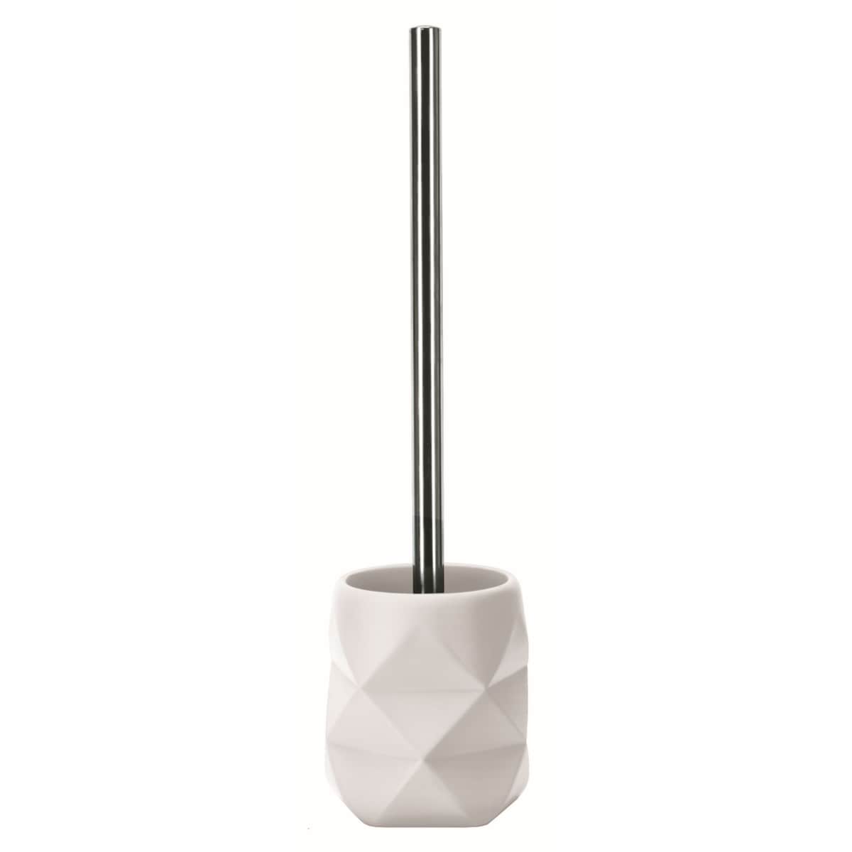 Kleine Wolke Crackle Szczotka WC ze stojakiem biała kompozyt poliresin, uchwyt chromowany